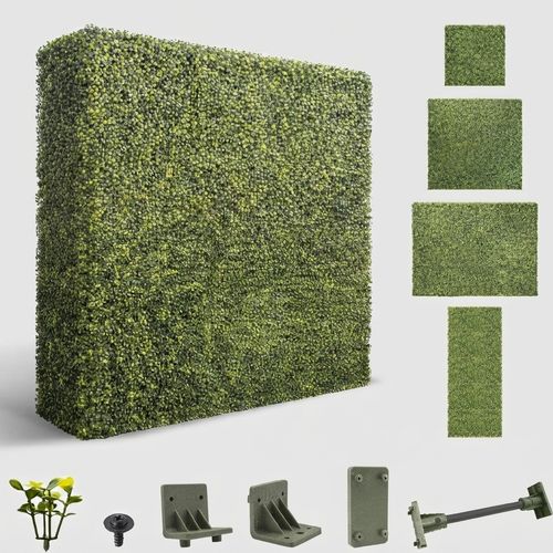 Green artificial boxwood hedge wall 72 by 36 inches
